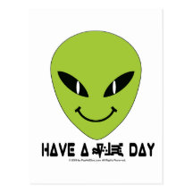 Alien Smiley Face Postcards
