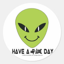 Alien Smiley Face Stickers
