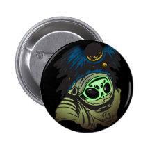 Alien Space Exploration Pinback Button