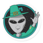 Alien St Pattys Day stickers