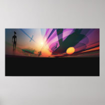 Alien sunset posters