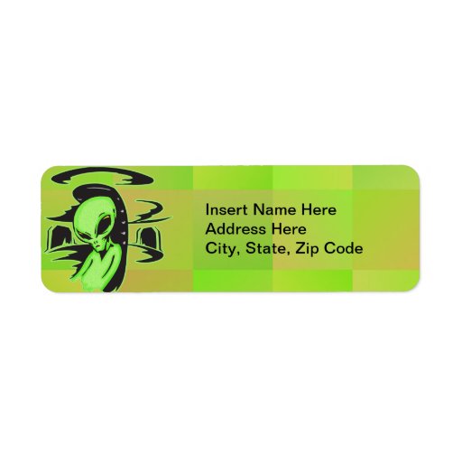 Alien UFO Pilot Custom Return Address Label