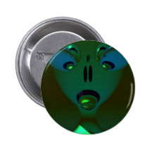 Alien vert de la Reine, art abstrait Badge