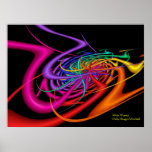 Alien Waves Modern Colorful Abstract Art Print