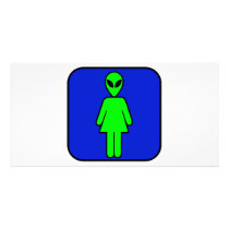 Alien Woman Custom Photo Card