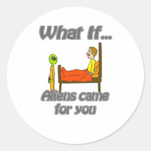 aliens came round sticker