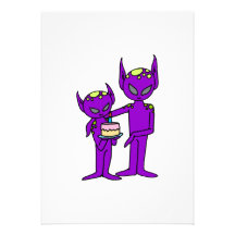 aliens say happy birthday personalized invitation