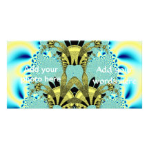 Aliens Wedding Cake Fractal Customized Photo Card
