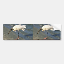 Alimentations de cigogne en bois sur le rivage adhésifs pour voiture