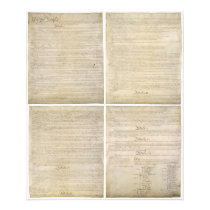 All 4 Original Pages of United States Constitution Art Photo