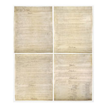 All 4 Original Pages of United States Constitution Art Photo