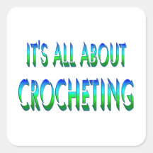 All About Crocheting Square Stickers