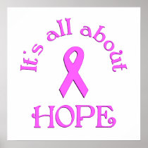 All About Hope Pink Ribbon Poster