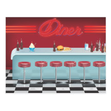 All American Diner Restaurant Post Card
