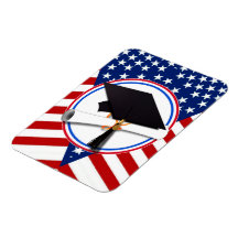 All American Grad - Red White & Blue on Stars Vinyl Magnets