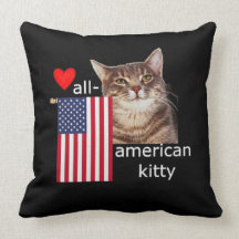 All- American Kitty Throw Pillows