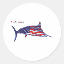 All american marlin round stickers