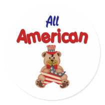 All American Round Sticker