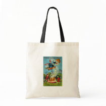 All Halloween Greetings Flying Witch Canvas Bags