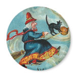 All Halloween Greetings Flying Witch Fridge Magnet