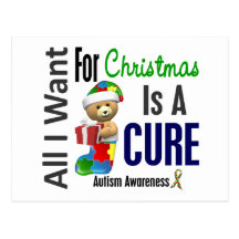 All I Want For Christmas Autism Postcard