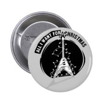 All I Want For Christmas Electric Guitar Pinback Buttons