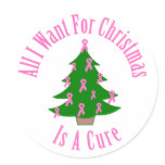 All I Want For Christmas Is A Cure (Pink Ribbon) Sticker