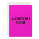 ALL I WANTED WAS A BACK RUB invitations