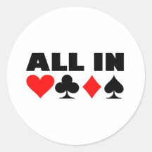 All in poker round sticker