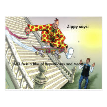 "All Life is a Blur of Republicans and Meat" Postcard