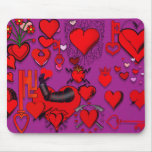 All loved up - hearts and passion love theme mousepads