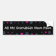 All My Grandkids-Grandchildren Have Paws Bumper Stickers