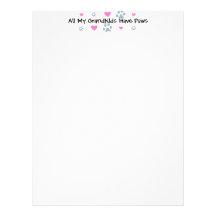 All My Grandkids-Grandchildren Have Paws Personalized Letterhead