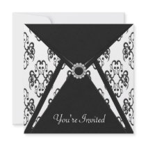 All Occasion Black Damask Party