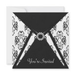 All Occasion Black Damask Party invitations