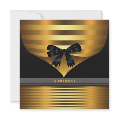 All Occasion Black Gold Party Invitation Template by decembermorning