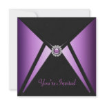 All Occasion Black Purple Party Invitations