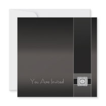 All Occasion Black Satin Invitation Template