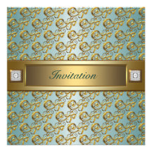All Occasion Teal Gold Invitation Template