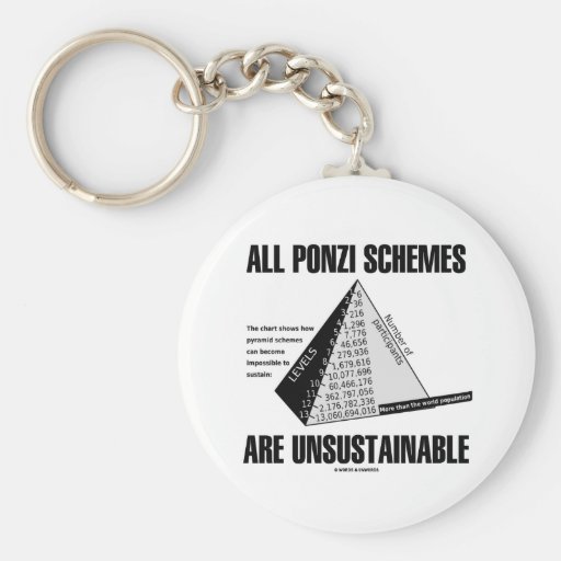 All Ponzi Schemes Are Unsustainable (Econ Humour) Keychain