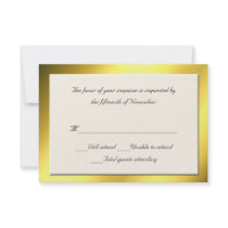 All Purpose Cream and Gold Response Card Personalized Announcement