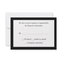 All Purpose Elegant Black and White Response Card Personalized Announcement