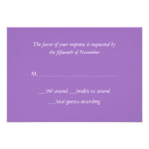 All Purpose Mauve Response Card Invitations