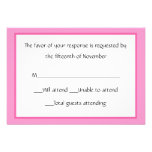 All Purpose Pink and White Response Card Custom Announcements