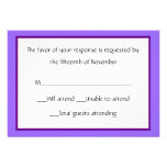All Purpose Purple and White Response Card Invitations