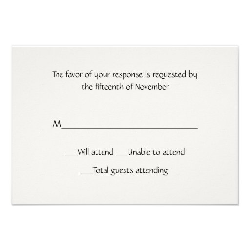 All Purpose Winter White Response Card Custom Invites