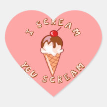 All Scream For Ice Cream Heart Sticker