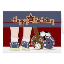 All Sports Birthday Card Age Template