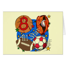 All Star 8th Birthday Tshirts and Gifts Cards
