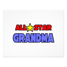 All Star Grandma Custom Invitation